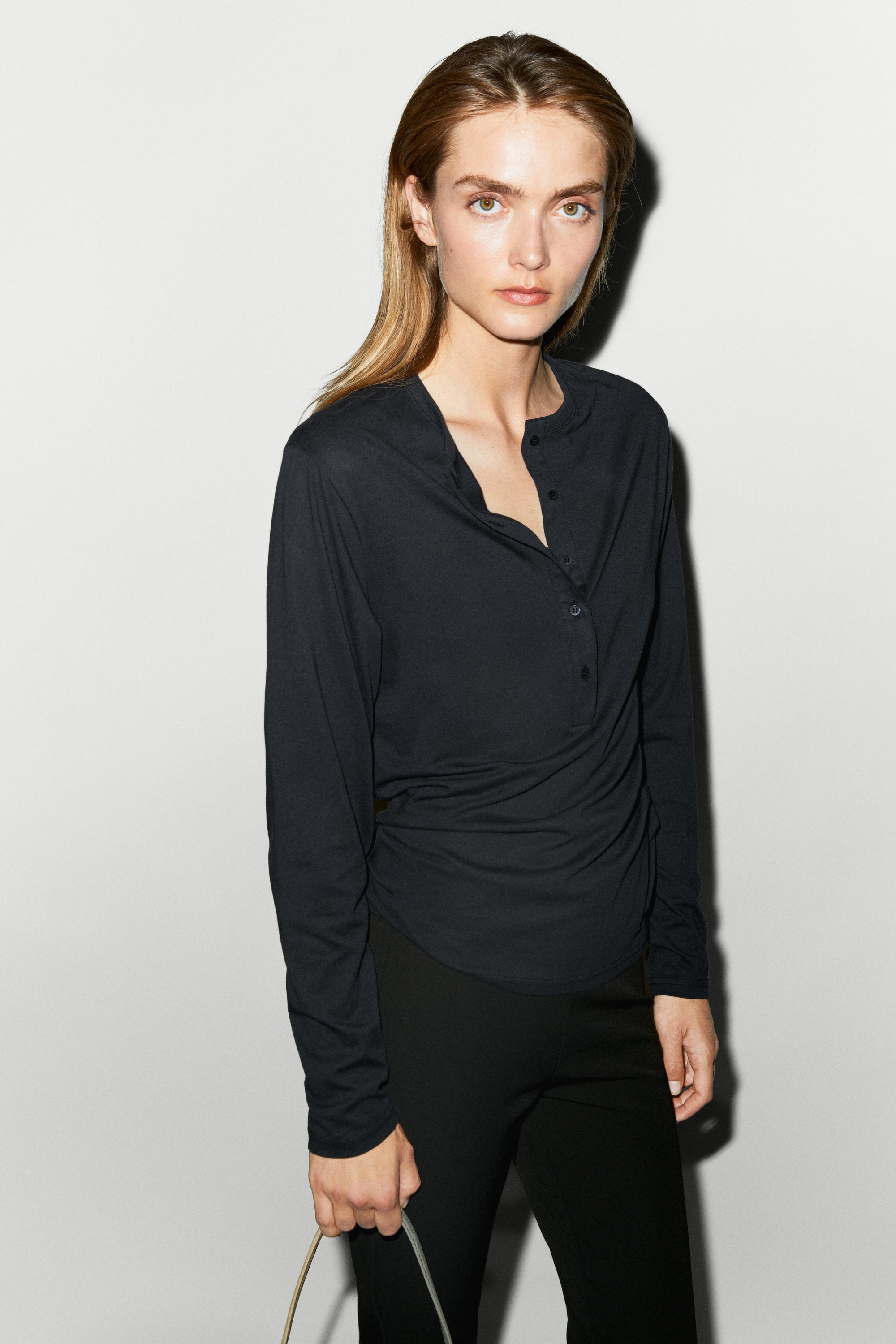 100% cotton long sleeve T-shirt — Blue