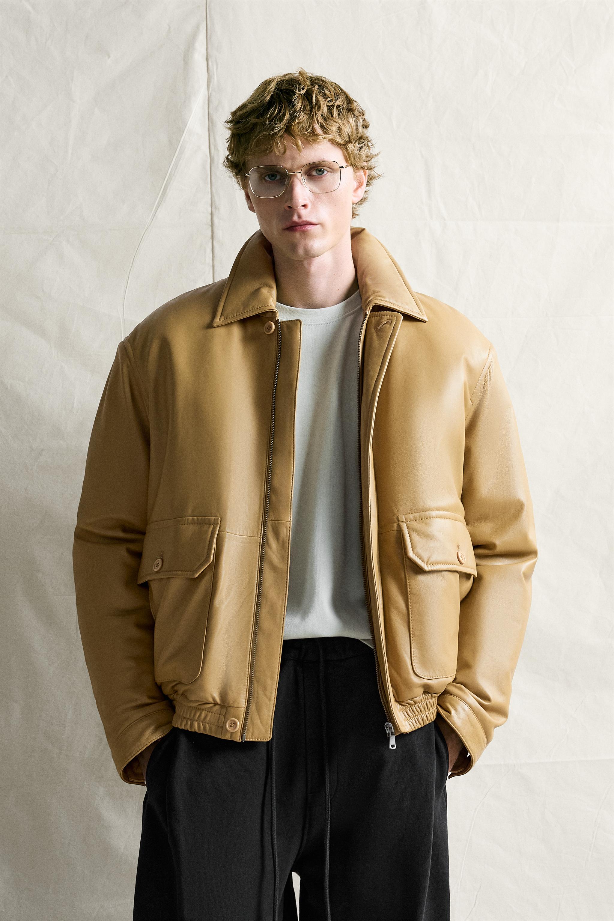BLOUSON EN CUIR NAPPA MATELASSÉ COUPE DÉCONTRACTÉE