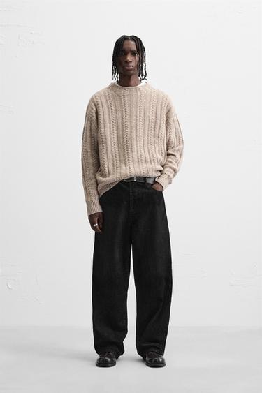 CALÇA BAGGY FIT LAVADA - Preto da Zara - Imagem 0