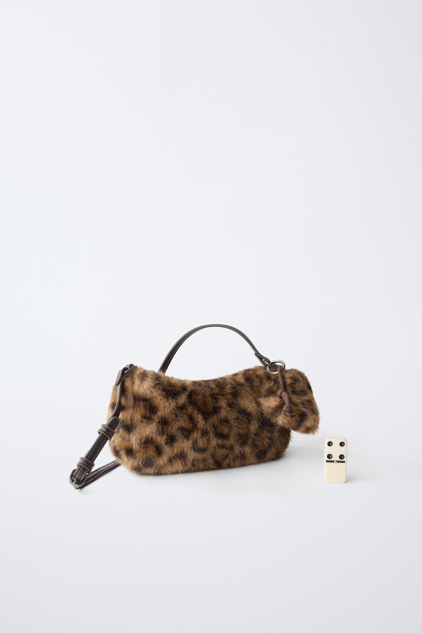 Детская сумка Zara Animal Print Charm Shoulder, цвет: Коричневый — фото 7