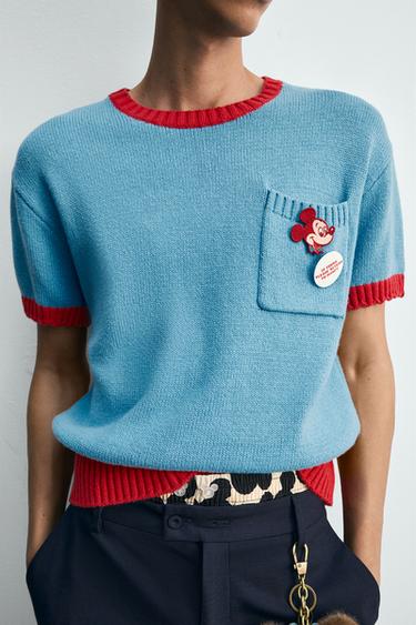 CAMISETA PUNTO CONTRASTE HARRY LAMBERT FOR ZARA X DISNEY - Azul de Zara