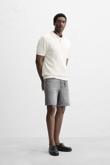 SHORT EN DENIM COUPE CLASSIQUE - Gris de Zara - Image 3