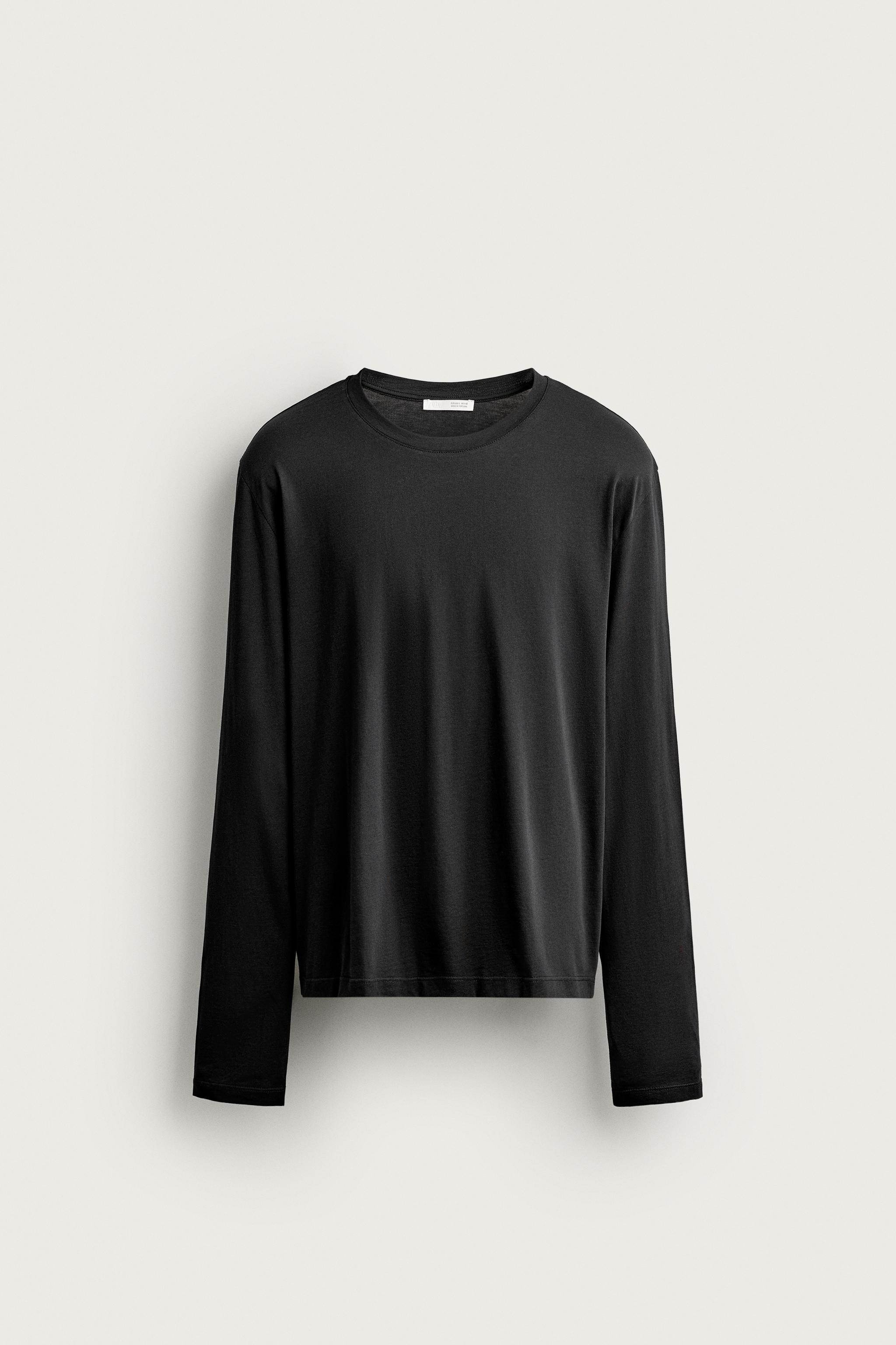 RELAXED FIT LONG SLEEVE T-SHIRT — Black