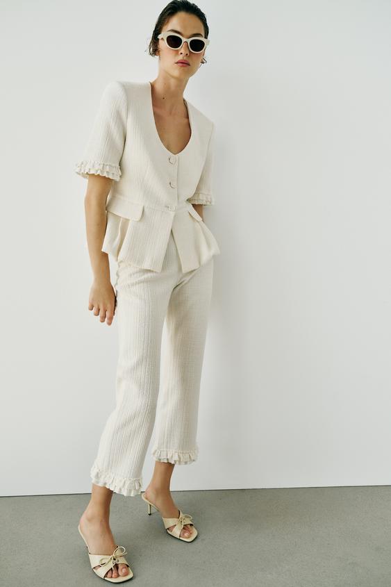 MINI FLARE RUFFLED PANTS from Zara - $59.90