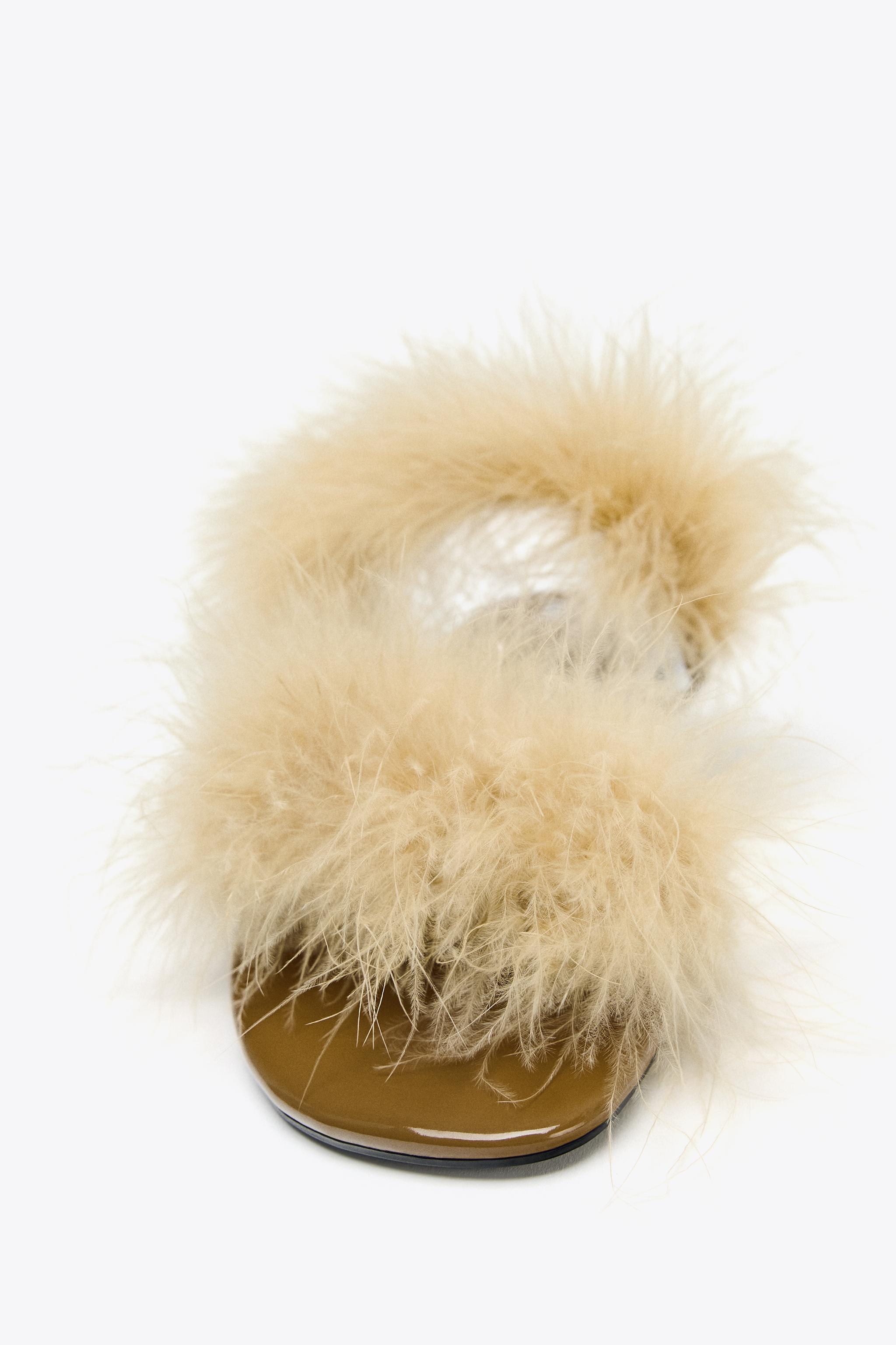 ZARA フェザーストラップサンダル 3648/610 フェザーストラップサンダル - イエロー | ZARA Japan / 日本