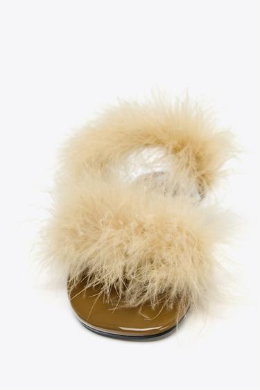 FEATHER STRAP SANDALS - Yellow by Zara - Image 6