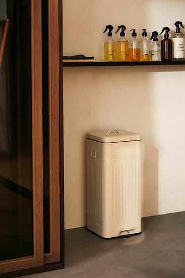 Zara LARGE KITCHEN TRASH CAN - Cream