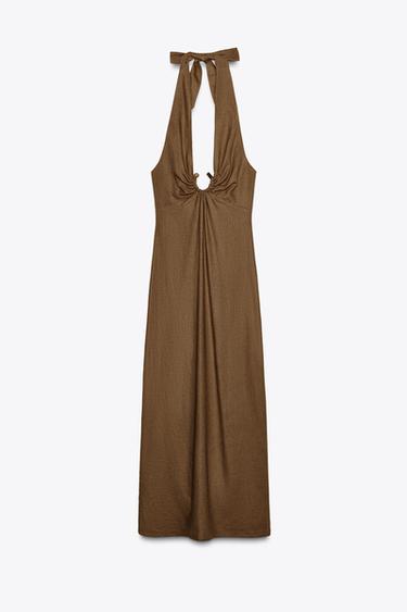 ROBE MIDI BOUCLE AVEC LIN - Toffee de Zara - Image 5