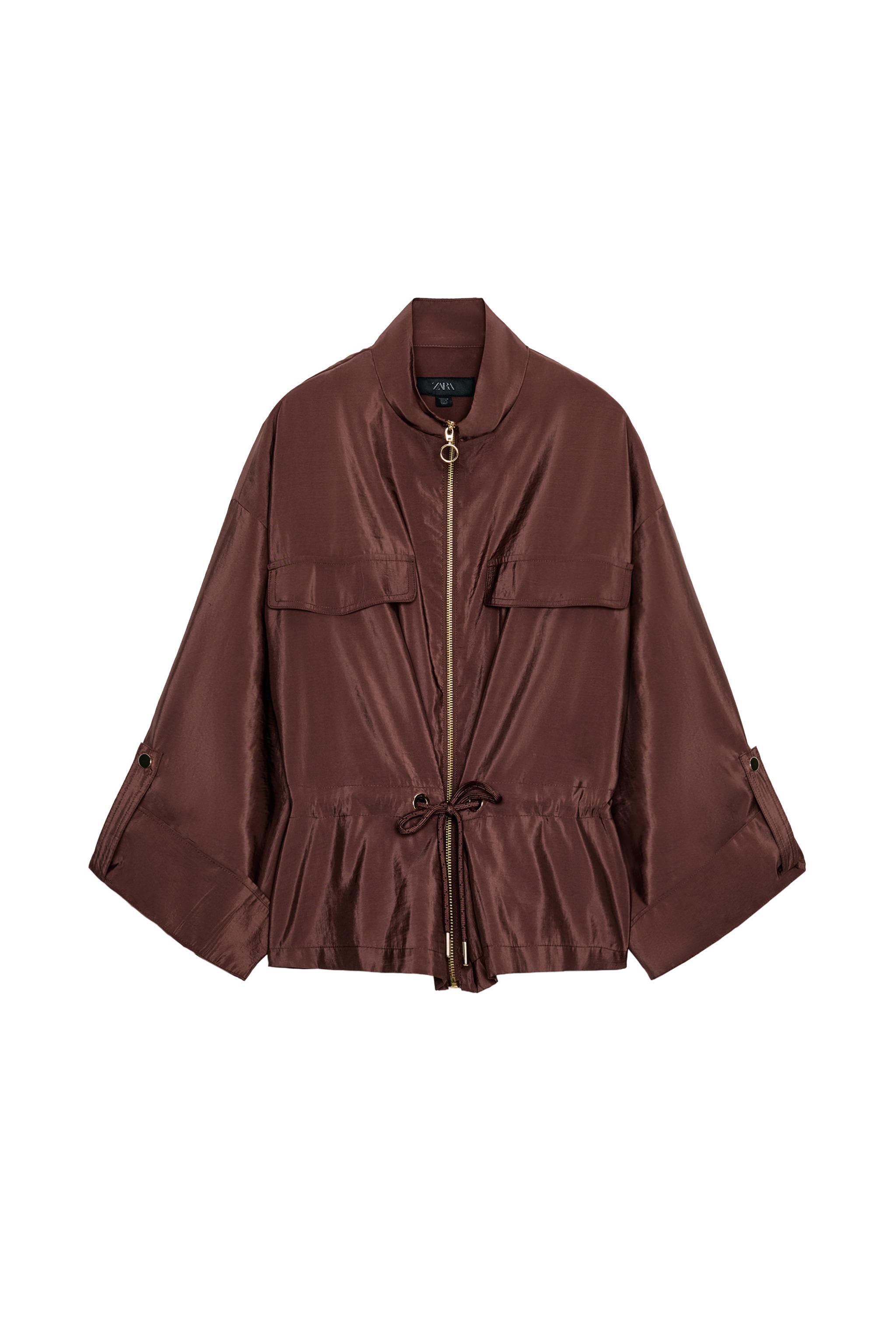 SATIN JACKET WITH ZIP - Mocha | ZARA South Africa