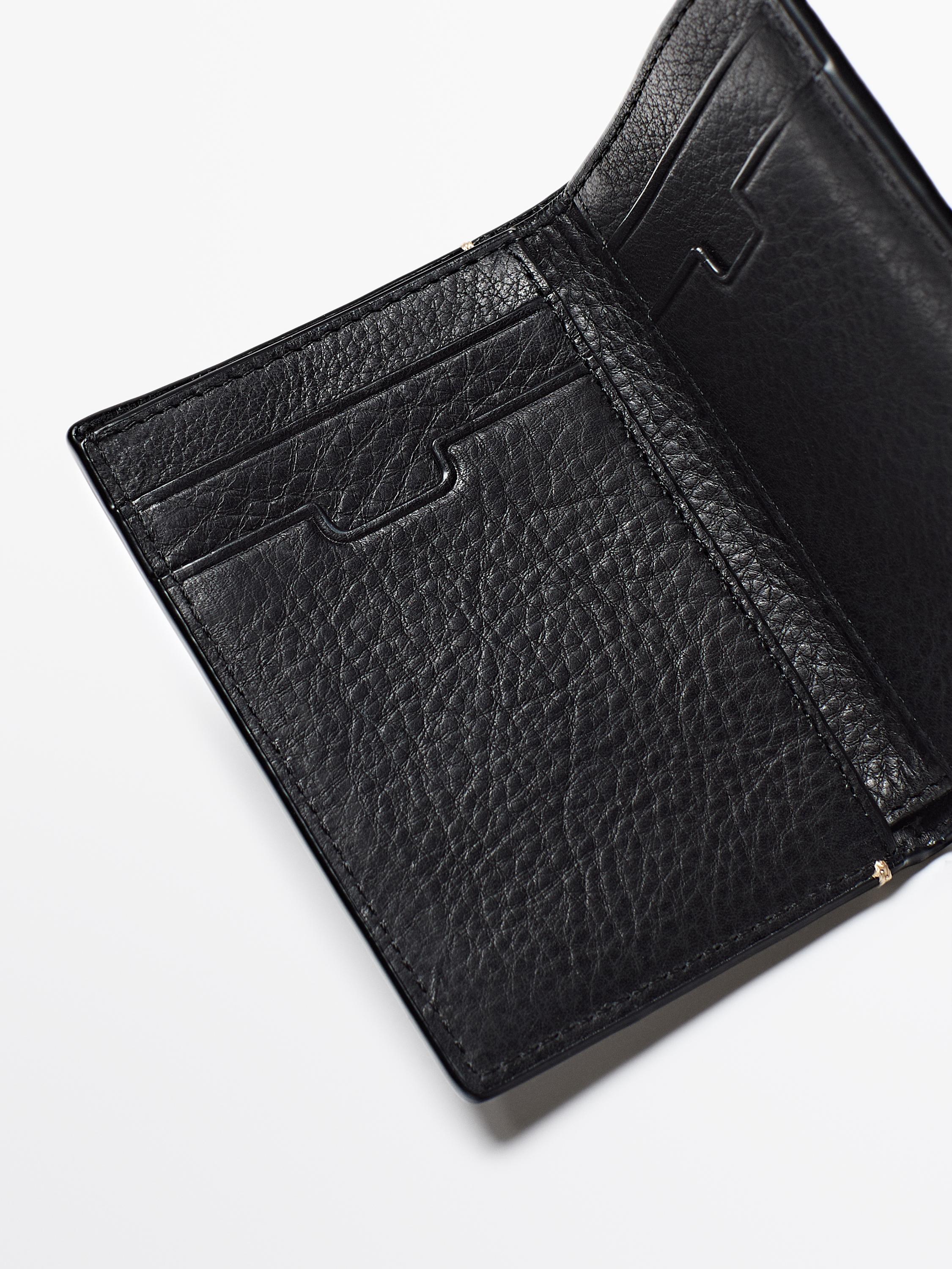 Vertical leather wallet