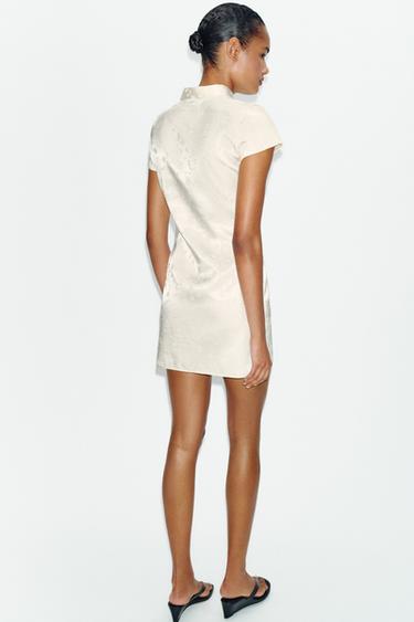 SHORT JACQUARD DRESS - White by Zara - Image 5