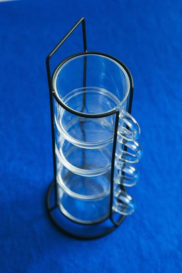Zara BOROSILICATE GLASS CUP TOWER (SET OF 4) - 