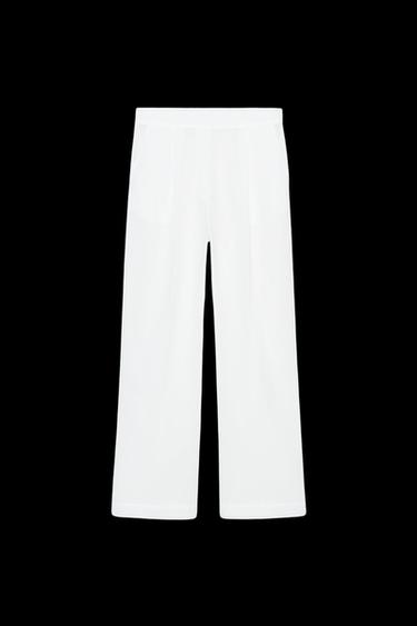 PANTALÓN ALGODÓN ZW COLLECTION - Blanco de Zara - Imagen 0