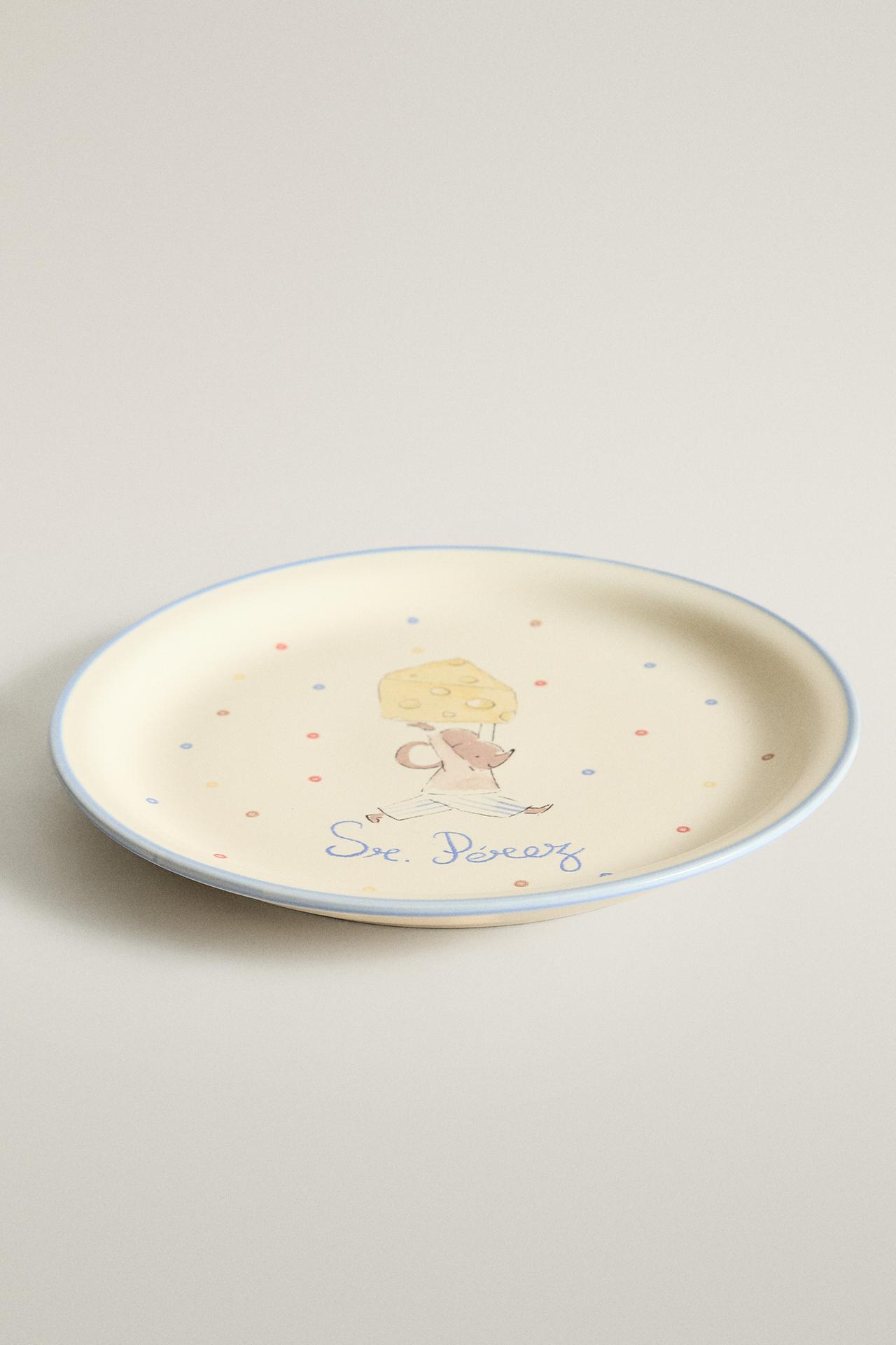 KIDS' CERAMIC MR. PÉREZ PLATE — Multicolored