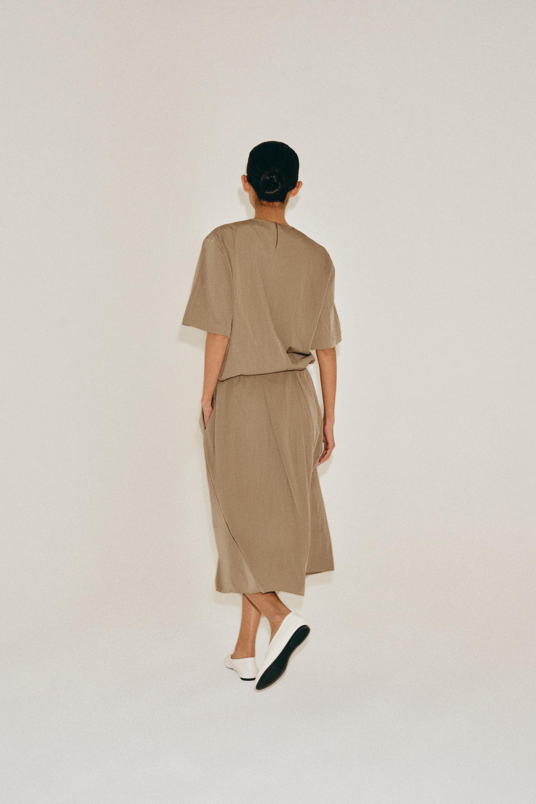 ZW COLLECTION NYLON MIDI SKIRT