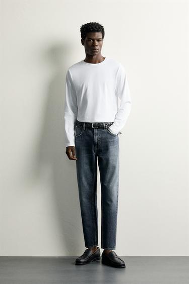 JEAN SLIM CROPPED - Bleu marine de Zara - Image 0