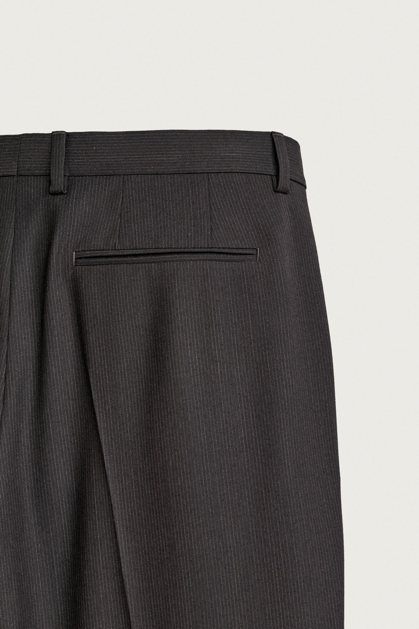 Мужские брюки Zara Striped Regular Fit Suit, цвет: Тёмный коричневый — фото 9
