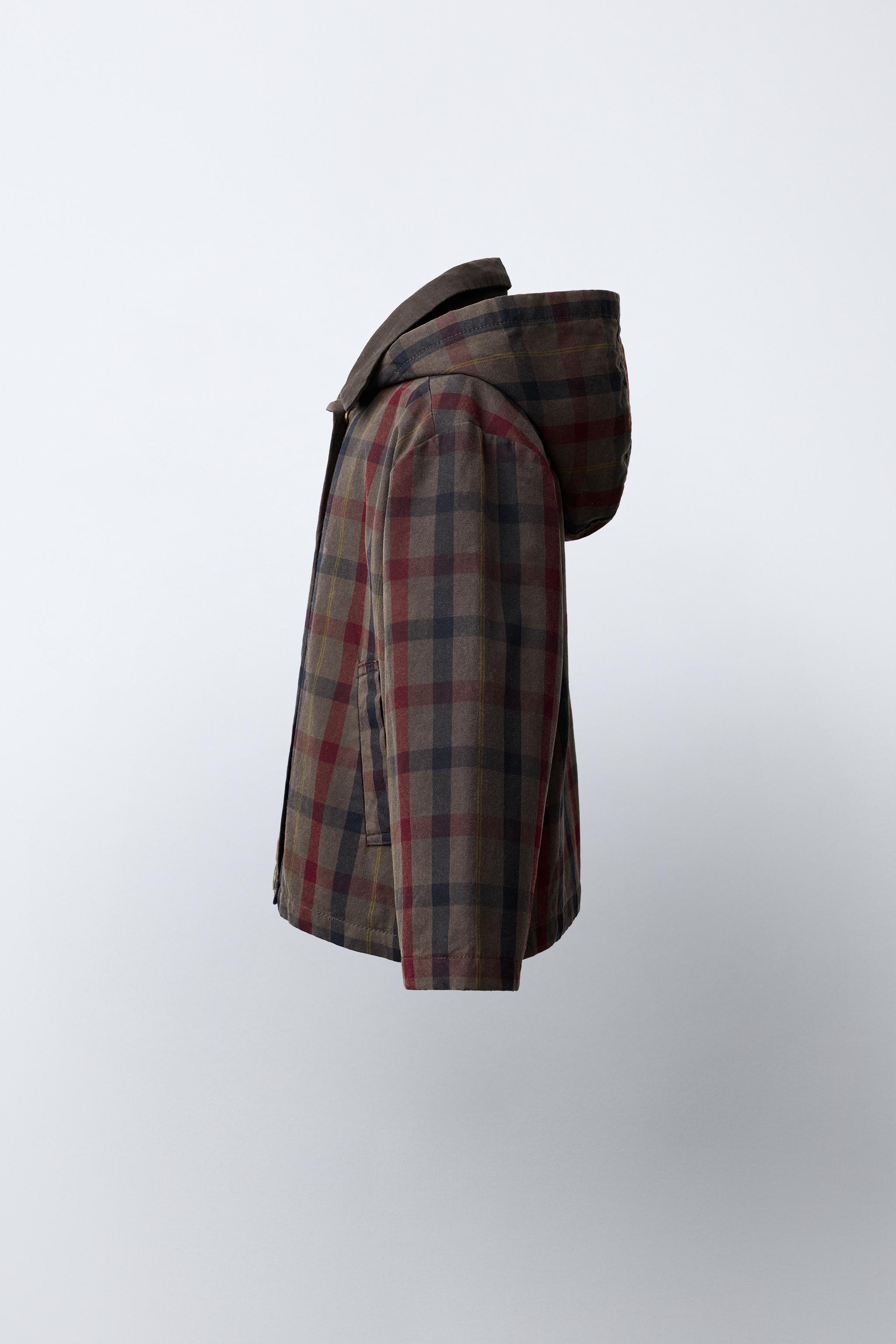 Детские куртки Zara PLAID WAXED JACKET — фото 3