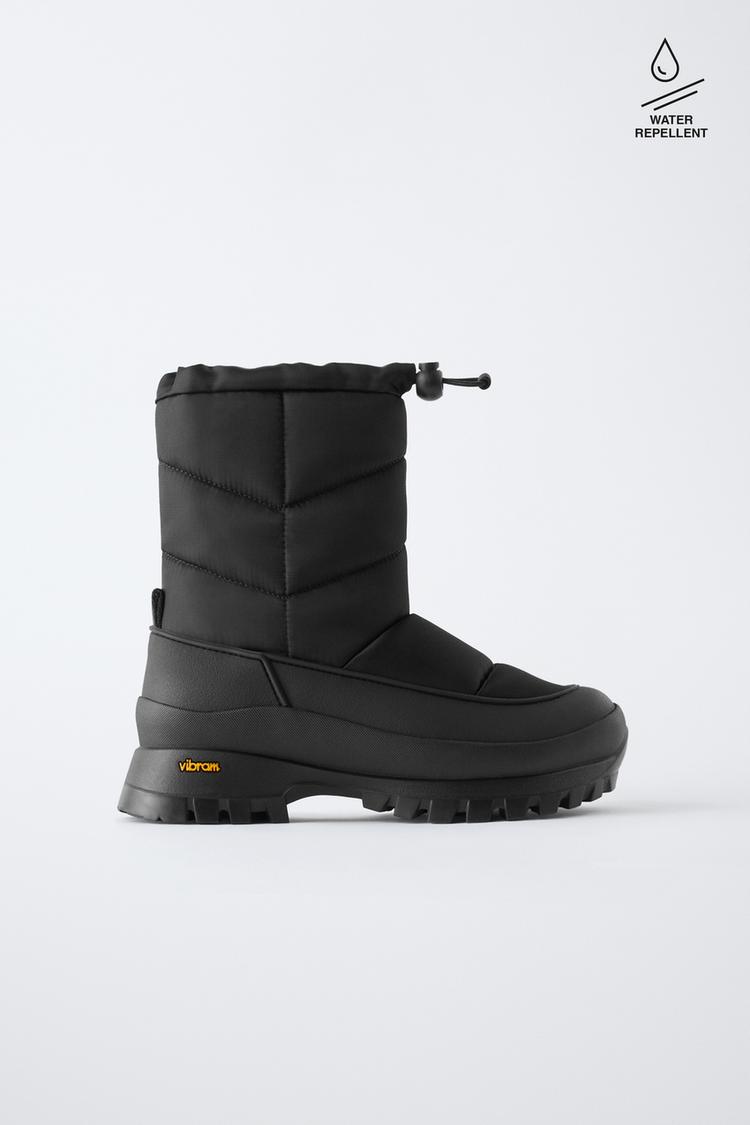 WATER-REPELLENT QUILTED VIBRAM ® SKI COLLECTION BOOTS Black