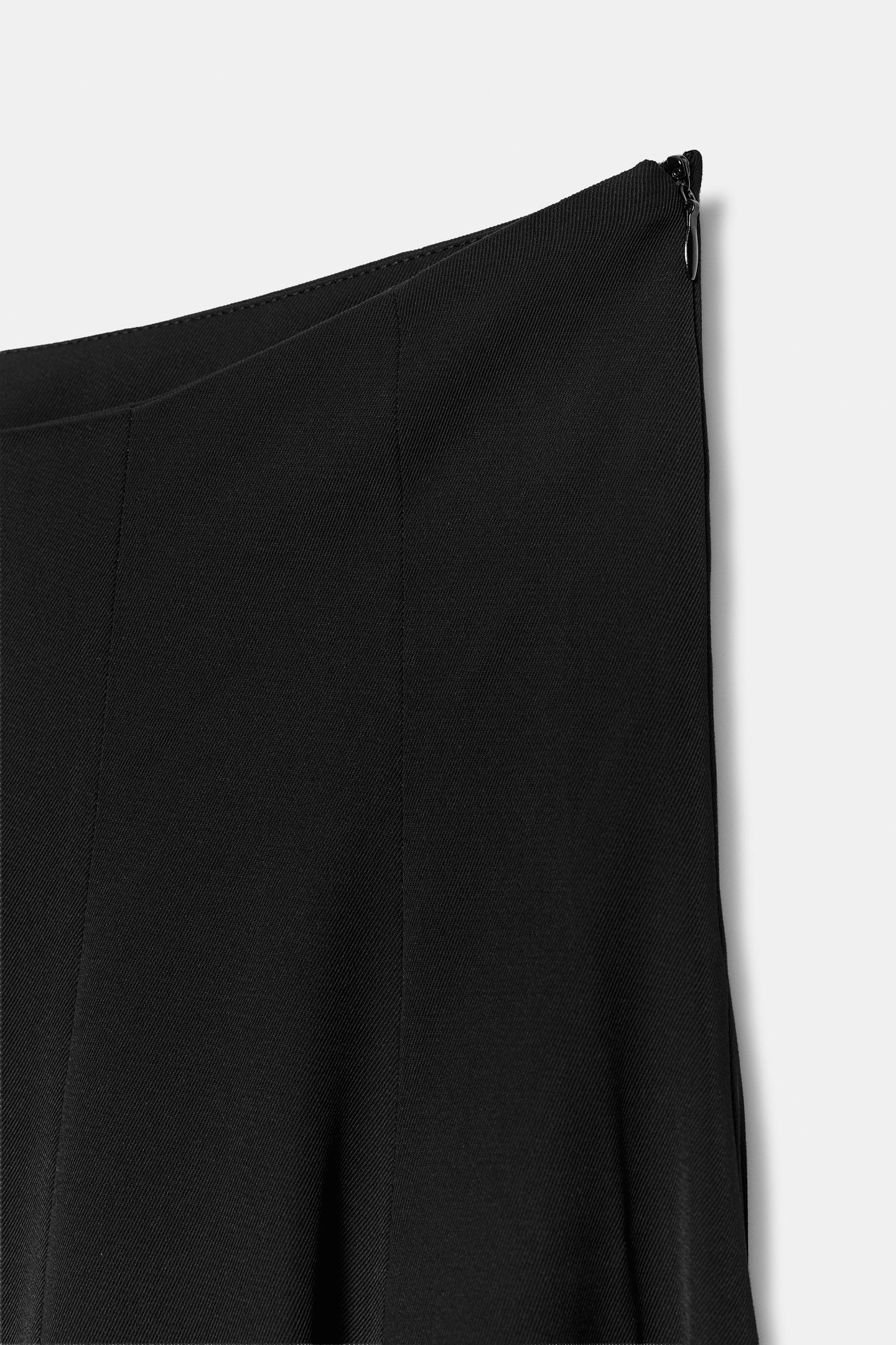 Женская юбка Zara ZW Collection MIDI Volume, цвет: Чёрный — фото 9