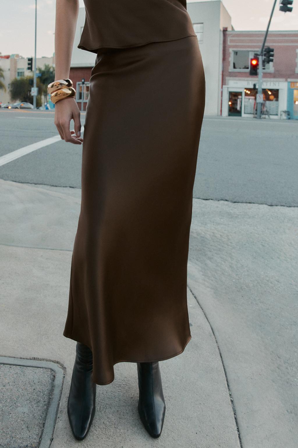 SATIN MIDI SKIRT - image 2