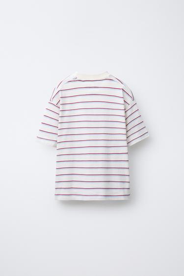 STRIPED T-SHIRT AND SPORTY BERMUDA SHORTS SET - Red by Zara - Image 2