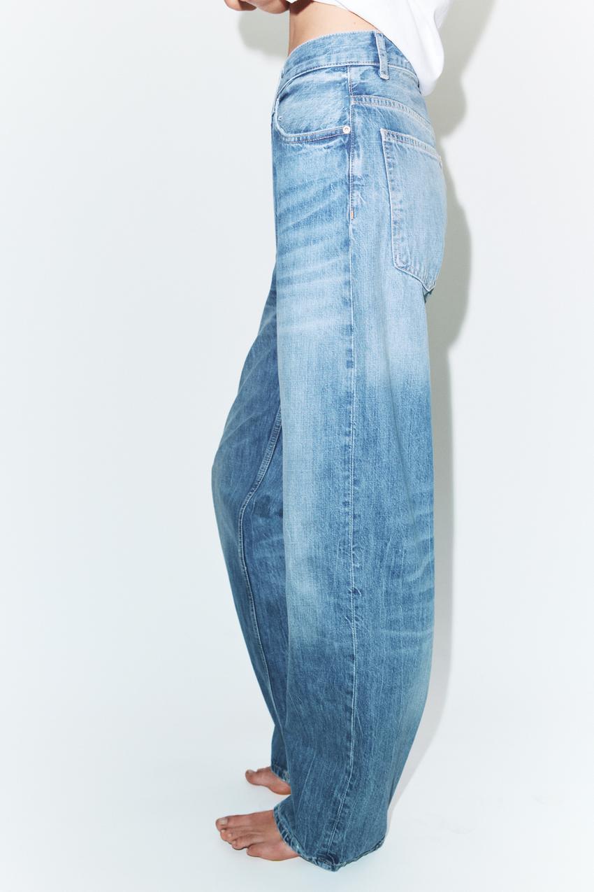 TRF HIGH WAIST STRAIGHT WIDE JEANS