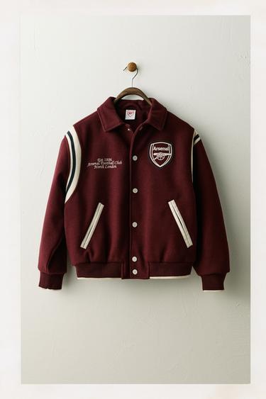 ARSENAL F.C. © WOOL EFFECT BOMBER JACKET - Burgundy by Zara