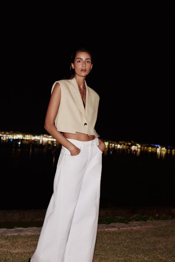 LINEN BLEND SHORT VEST