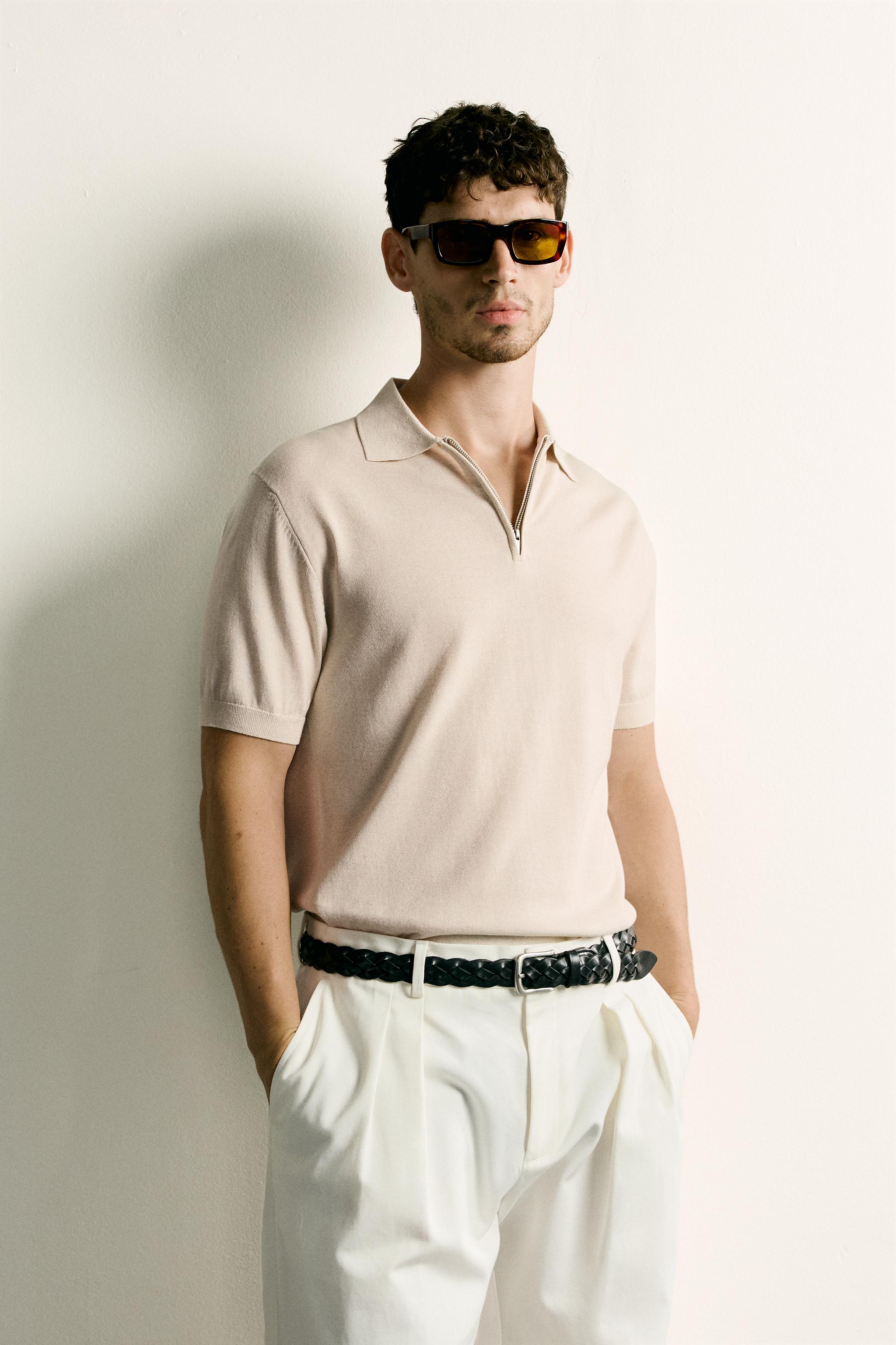 REGULAR FIT ZIP KNIT POLO