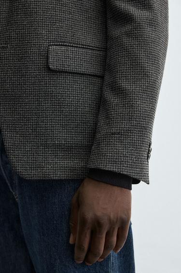 BLAZER STRUCTURÉ PIED-DE-POULE - Gris anthracite de Zara - Image 6