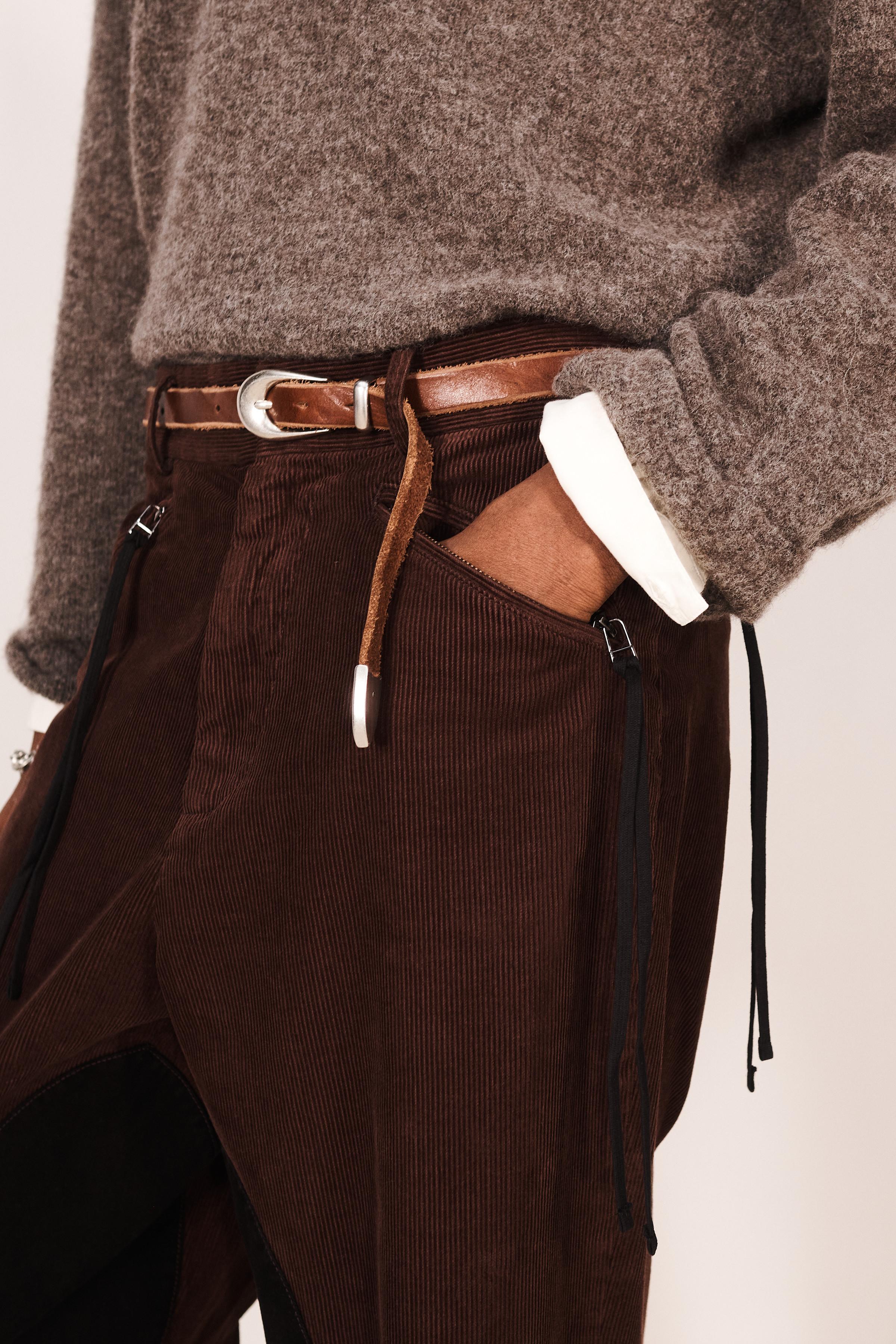 PANTALON COUPE DÉCONTRACTÉE VELOURS CÔTELÉ CONTRASTE