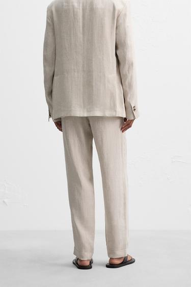100% LINEN SUIT TROUSERS - Sand by Zara - Image 2