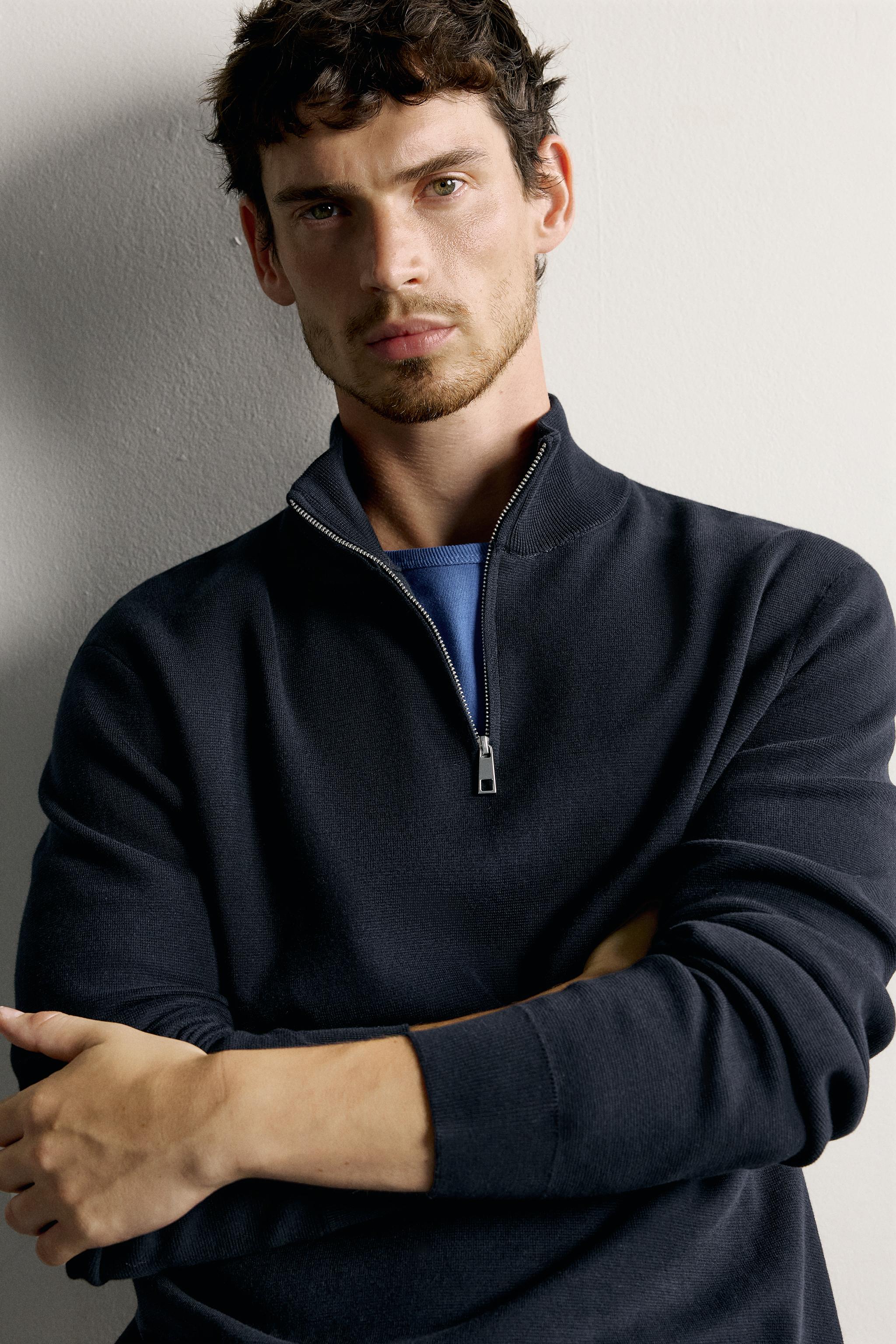 REGULAR FIT QUARTER-ZIP SWEATER
