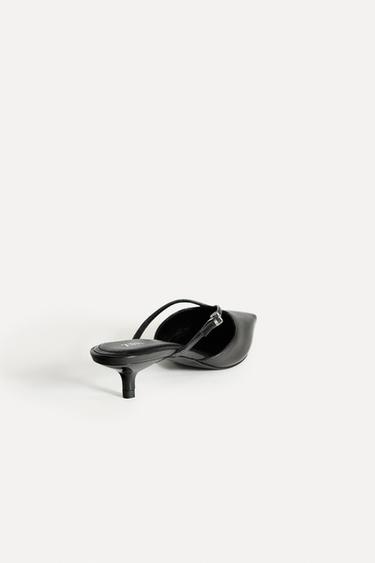 MULES EN CUIR À TALONS 50E ANNIVERSAIRE - Noir de Zara - Image 3