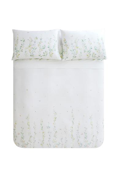 LEAF AND FLORAL PRINT SATEEN DUVET COVER - Oyster-white by Zara