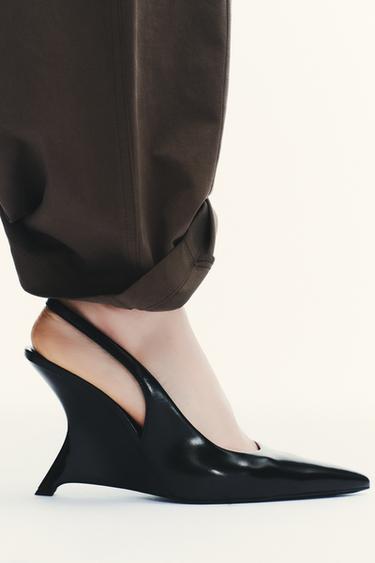 WEDGE SLINGBACK HEELS - Black by Zara - Image 2