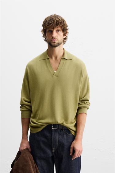 POLO PUNTO VISCOSA - ALGODÓN - Oliva de Zara
