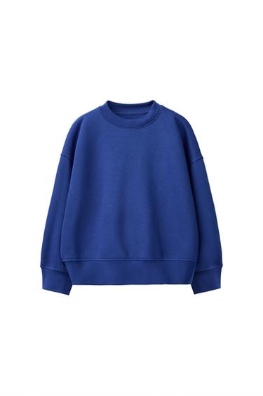 Zara BASIC TEXT AND LABEL SWEATSHIRT - Bluish
