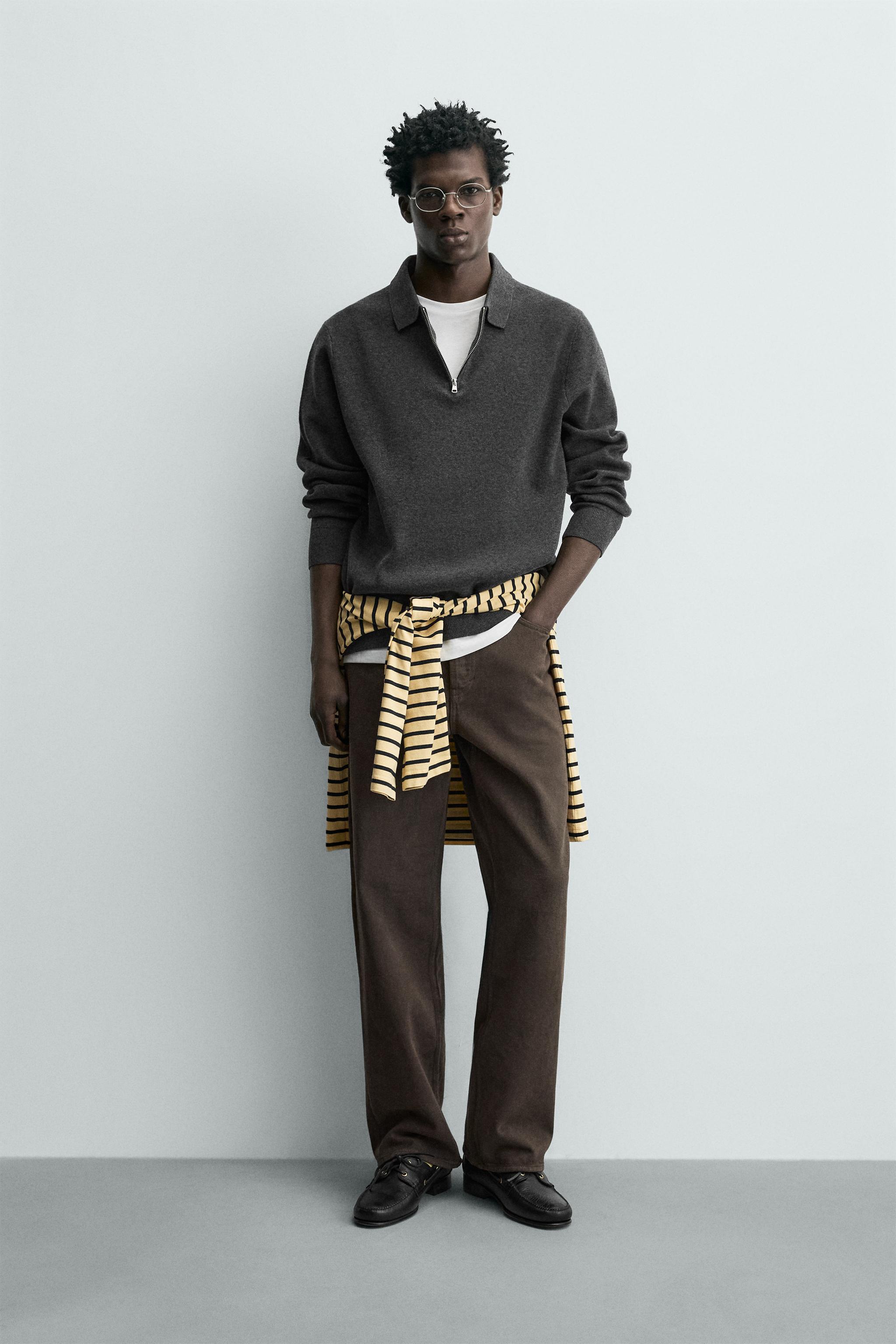 KNIT ZIP POLO SHIRT - Gray marl | ZARA United States