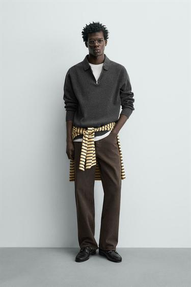 STRICK-POLOSHIRT MIT REISSVERSCHLUSS - Grau meliert von Zara - Bild 0