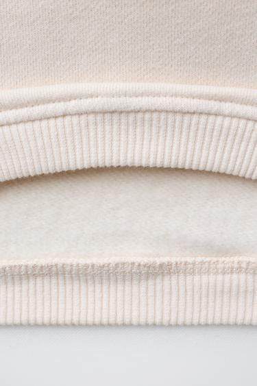 VELVET BOW SWEATSHIRT - Ecru / Beige by Zara - Image 3