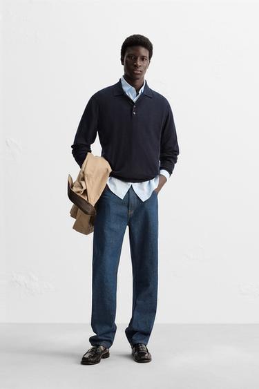 POLO PUNTO LIGERO LANA - CASHMERE - Marino de Zara - Imagen 0