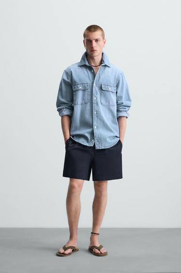 RELAXED FIT BERMUDA SHORTS - Navy blue by Zara - Image 0
