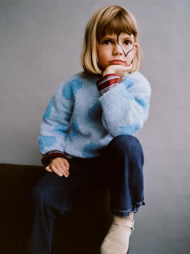 KNIT HEART JUMPER - Sky blue by Zara