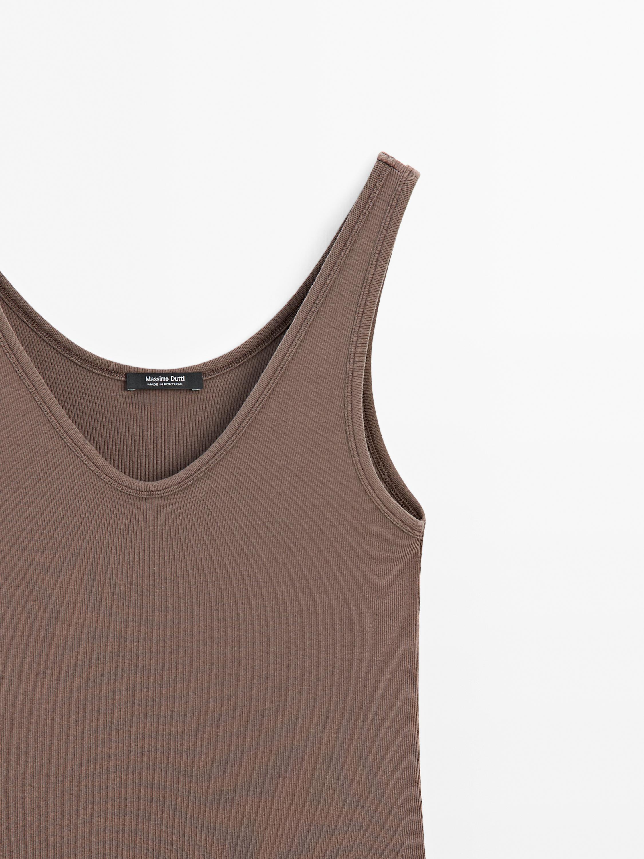 Cotton blend strappy top
