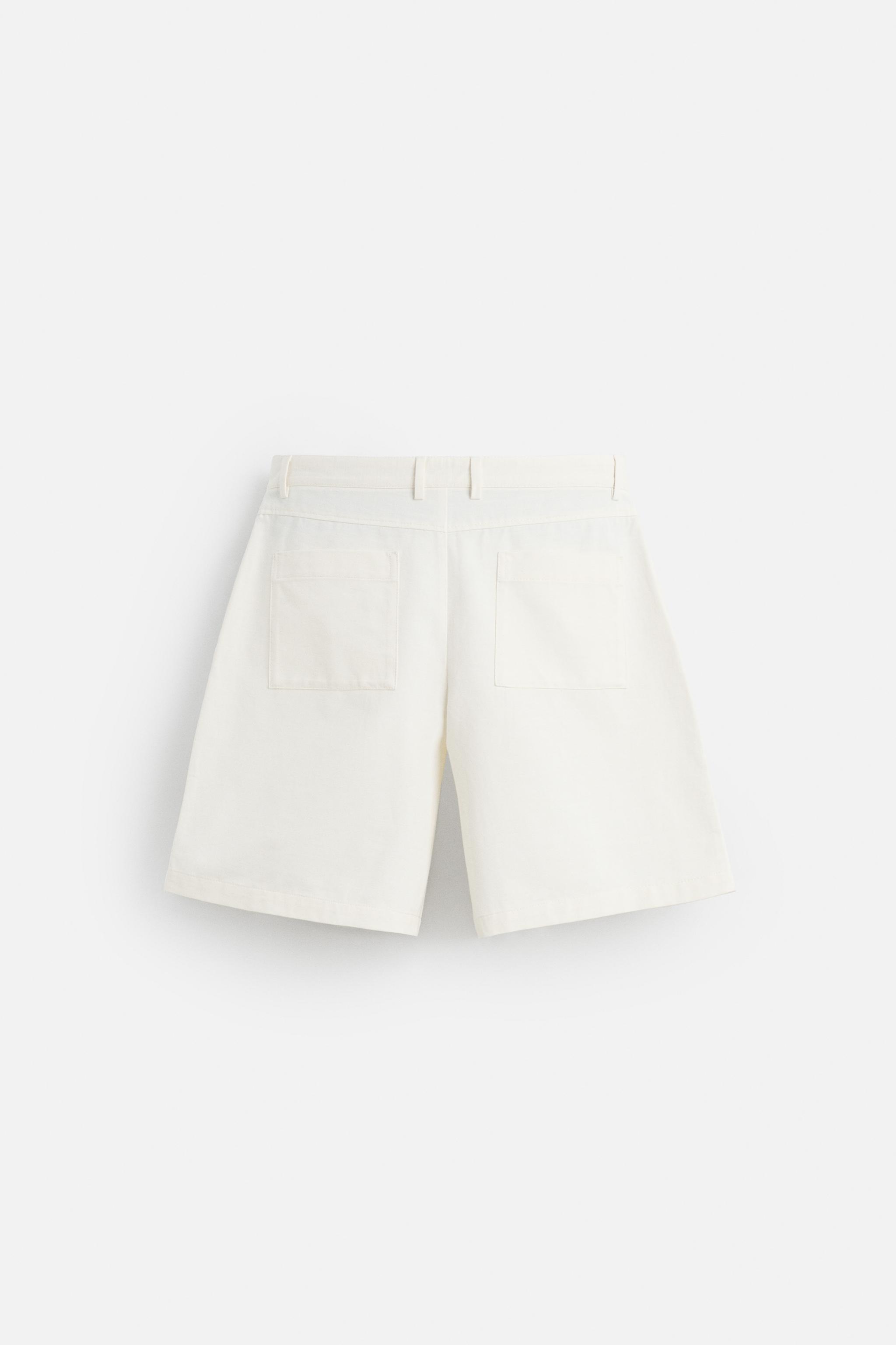 ZARA リネン プリーツ入りバミューダパンツ 3738/391 リネン プリーツ入りバミューダパンツ - エクリュ | ZARA Japan
