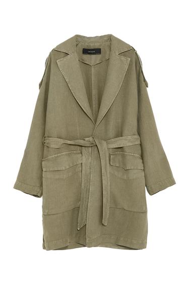 LINEN COAT WITH APPLIQUÉ