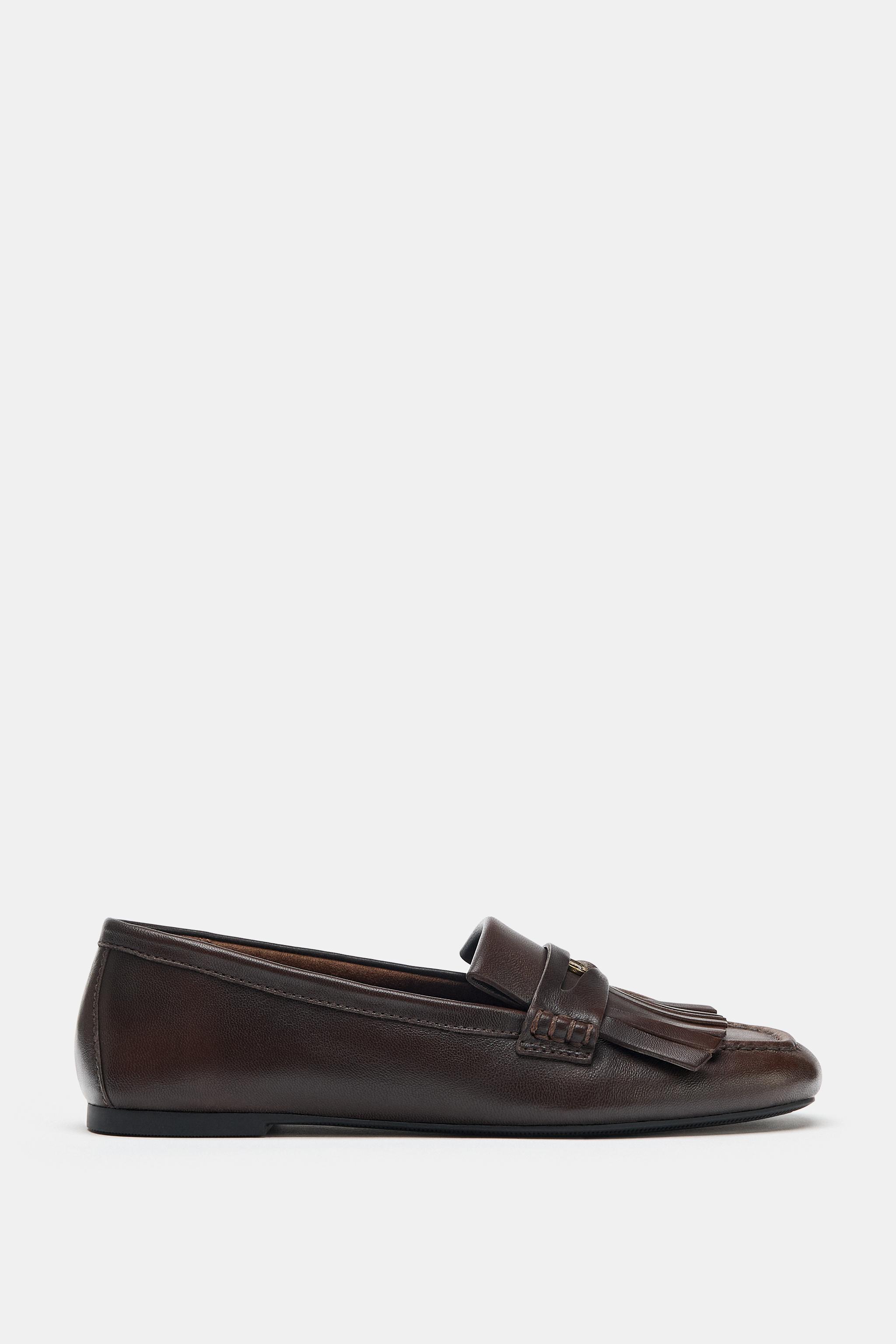 MOCASSINS EN CUIR À FRANGES