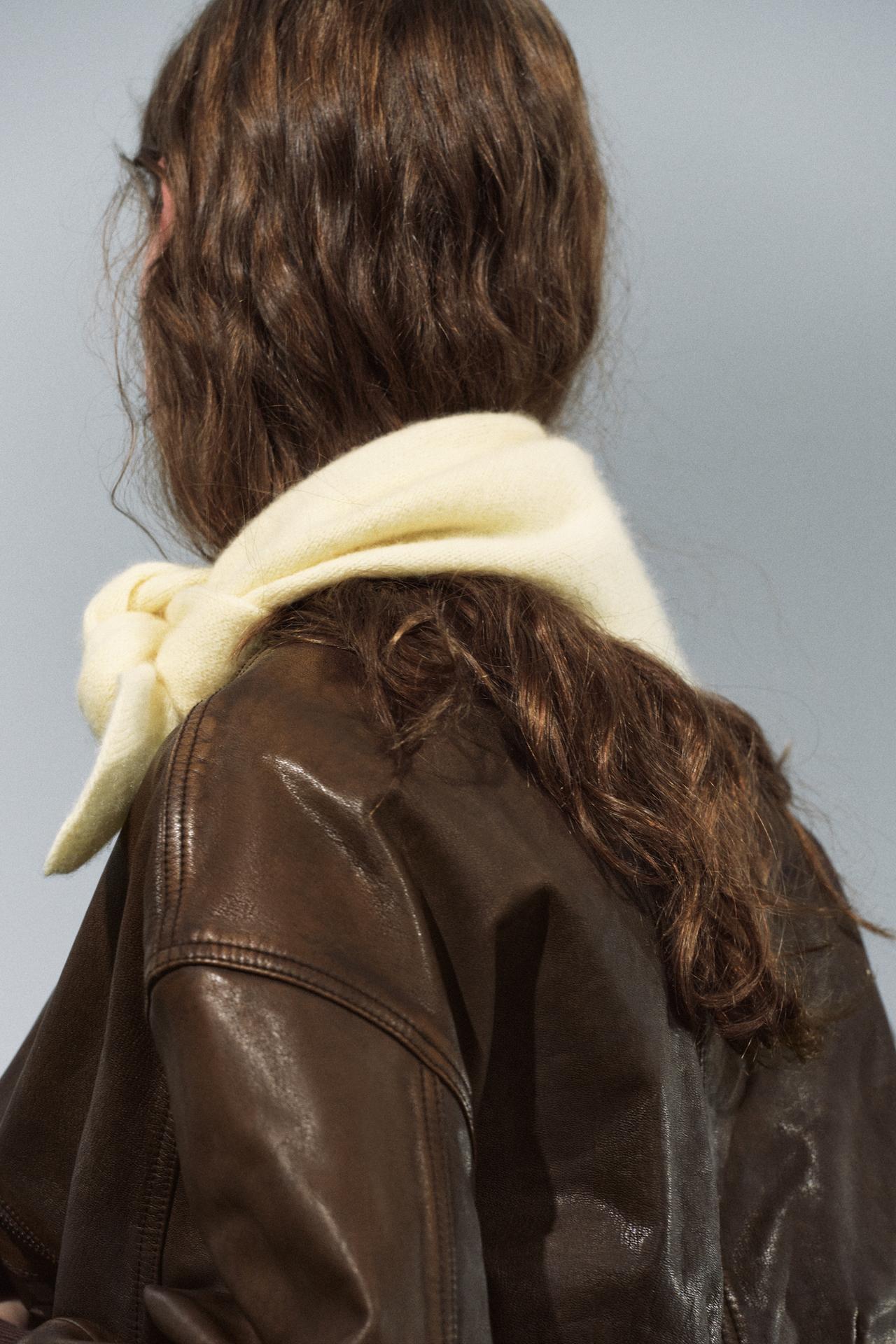SOLID-COLOR 100% CASHMERE BANDANA — Yellow